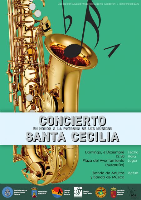 La Banda de Música de Mazarrón celebra el concierto de Santa Cecilia